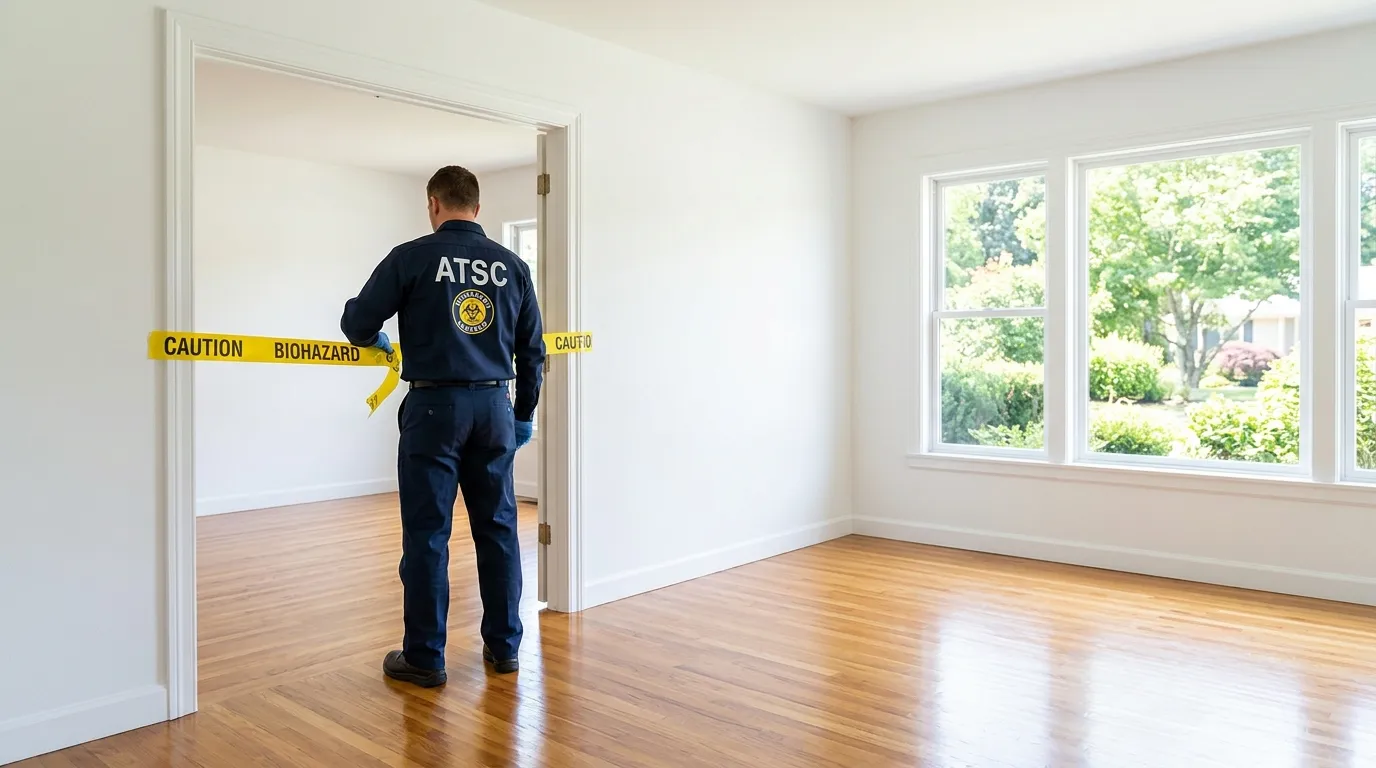 Certified biohazard cleanup crew performing Decomposition Cleanup in Altoona